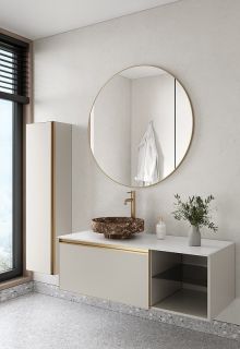 Тумба под раковину Armadi Art Quatro 790-M6-120-CM-MG 120 см кашемир/золото матовое